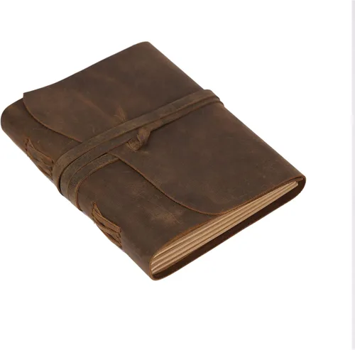Vista 12 de Diario de viaje de cuero, cuaderno encuadernado vintage hecho a mano para hombres y mujeres, acabado antiguo, cuero de búfalo auténtico, papel