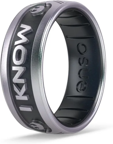 Vista 11 de Enso Rings Anillo de silicona de Star Wars – Te conozco – Diseño cómodo y flexible – Aurebesh – Perla Negra – Talla 3