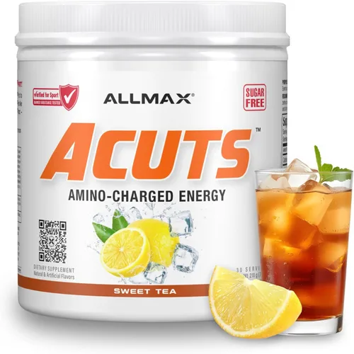 Vista 16 de ALLMAX A:CUTS Bebida energética cargada de aminoácidos, sabor frambuesa azul - 210 g - con cafeína, extracto de café verde, L-carnitina y 2000 mg