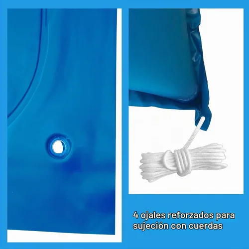 Vista 8 de LIBERECOO Almohadas de piscina redondas de 4 pies para piscinas sobre el suelo - Almohadas de invierno súper duraderas de 0.4 mm Almohadas