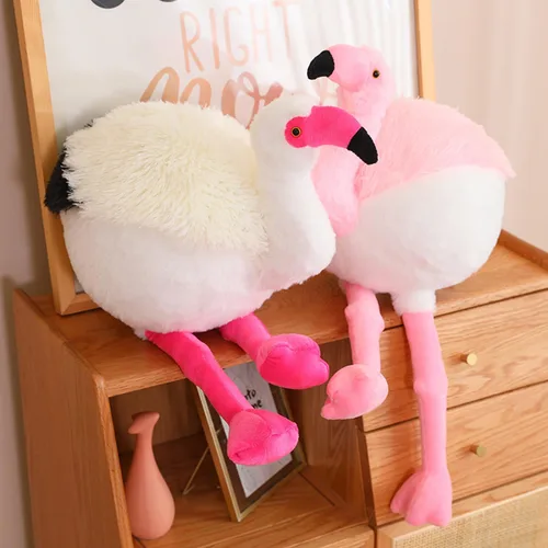 Vista 8 de Peluche redondo suave de flamenco gordo para decoración del hogar, almohada de flamenco de peluche, regalo para niños o amantes (rosa, 19.7 pulgadas)