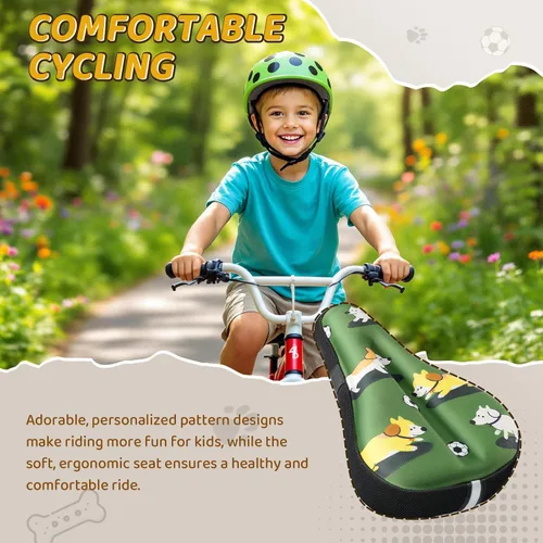Vista 6 de Kids Bike Seat Cushion for Girls, Gel Padded Bike Seat Cover for Child, Breathable & Extra Soft Gel Memory Foam, Pink Child Bicycle Saddle Cushion