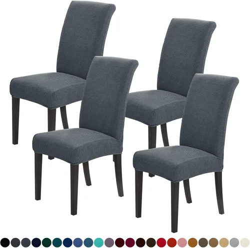 Vista 34 de Joccun - Juego de 2 fundas para sillas de comedor, fundas elásticas para sillas de comedor, fundas de asiento para sillas de comedor, funda de Negro