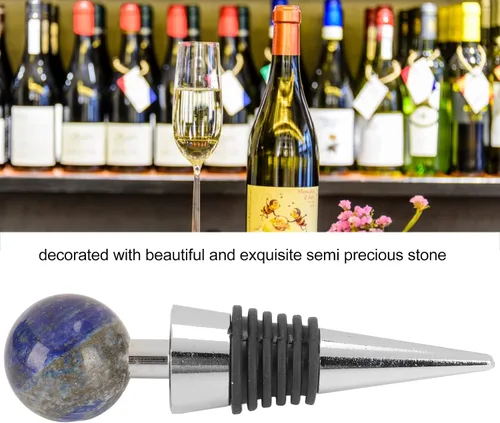 Vista 5 de Tapón de vino, tapón de botella, excelente sellado, ecológico, piedra semipreciosa para vino y bebidas, mantiene el vino fresco, se adapta a