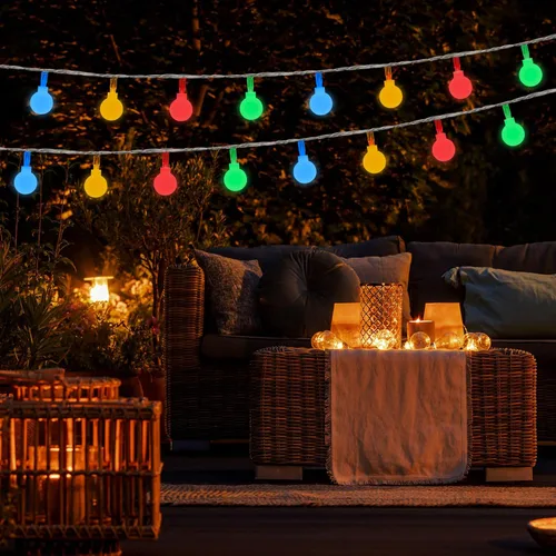 Vista 6 de AUAUY Guirnalda de luces LED de 40 luces LED de 19.6 pies, funciona con pilas, 2 modos, luces de Navidad para dormitorio, luces impermeables
