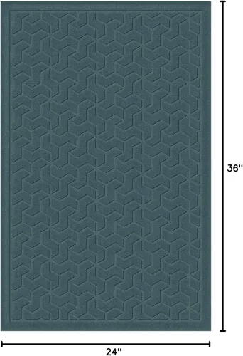 Vista 2 de American Floor Mats Windmill Designer Bluestone - Tapete de entrada de 2 x 3 pies con respaldo de agarre Piedra azul