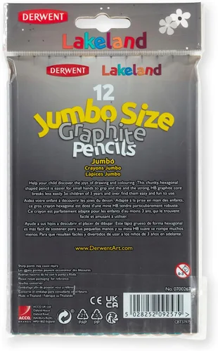 Vista 2 de Derwent Lakeland Jumbo HB Lápices de grafito, cartera, 12 unidades (0700267)
