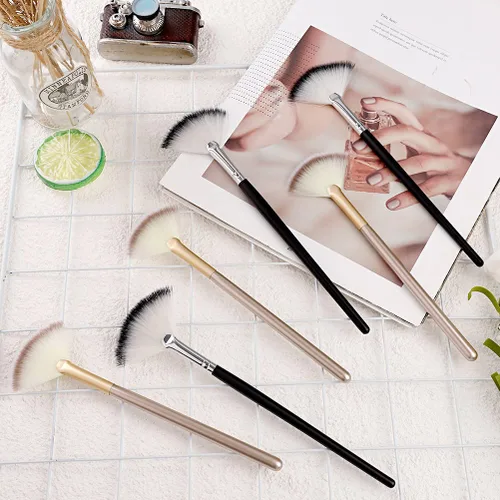 Vista 4 de Pimoys 6 pinceles de abanico para faciales suaves y delgadas, aplicador de cepillo para máscara facial de ácido glicólico, máscara de exfoliación
