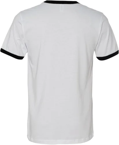 Vista 4 de Bella + Canvas playera Jersey De Manga Corta Del Hombre (3055C), color blanconegro