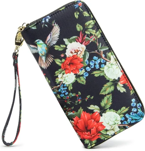 Vista 181 de Cartera de mano para mujer, estilo bohemio, con RFID, elegante, espaciosa con correa para viajes, capacidad para tarjetas, teléfono, dinero