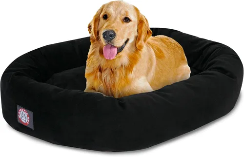 Vista 19 de Majestic Pet Cama para Perros de 52 Pulgadas de Ante Calmante Lavable 52x35x11 (Pulgadas) – Acogedora Cama Redonda para Perros con Forma de Dona