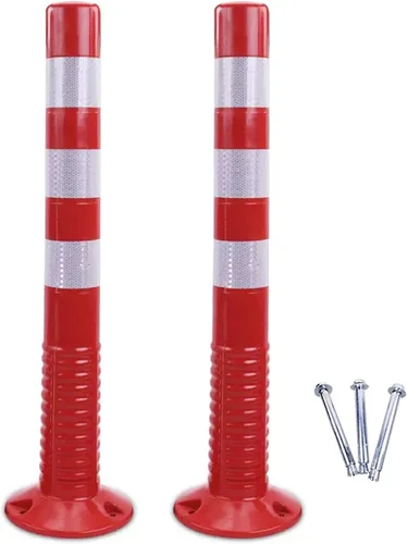 Vista 8 de HAIXHX Delineador de plástico, bolardo de seguridad de tráfico, cono de seguridad reflectante desplegable de plástico flexible para control