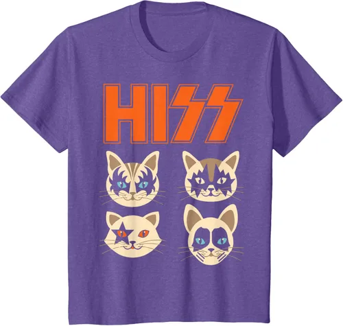Vista 37 de Camiseta Hiss Funny Cats Kittens Rock Rockin, Negro
