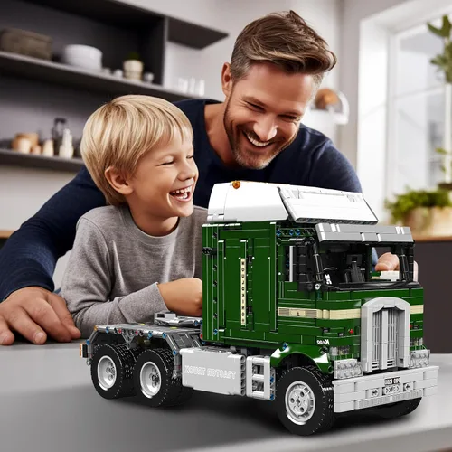 Vista 6 de Mould King Kit de construcción de camión tractor neumático K100 13202, bloque de construcción de automóvil de control remoto doble, 2181+ piezas