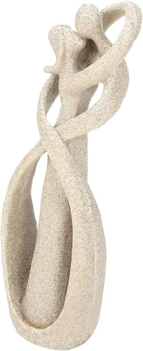 Vista 7 de Oumefar Estatua de piedra arenisca para amantes, escultura de pareja, escultura tallada, adornos para arte, manualidades, oficina, escritorio