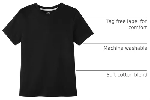 Vista 3 de French Toast Camiseta de manga corta con cuello en V para hombre Negro