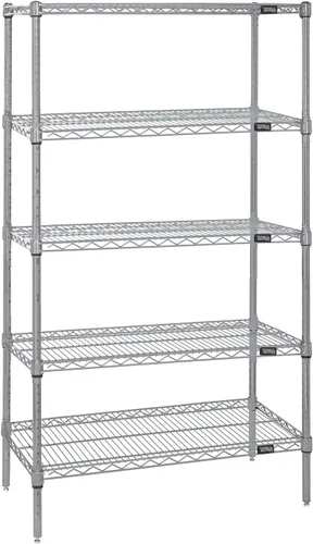Vista 10 de Quantum Storage Systems WR74-1824BK Kit de inicio para estantería de alambre de 4 niveles de altura de 74 pulgadas, acabado negro, 18 pulgadas