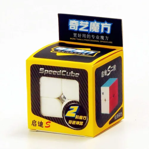 Vista 2 de Paquete de 2 rompecabezas Qiyi Qidi S de 2 x 2, cubo mágico de color sin calcomanías, velocidad GINFH
