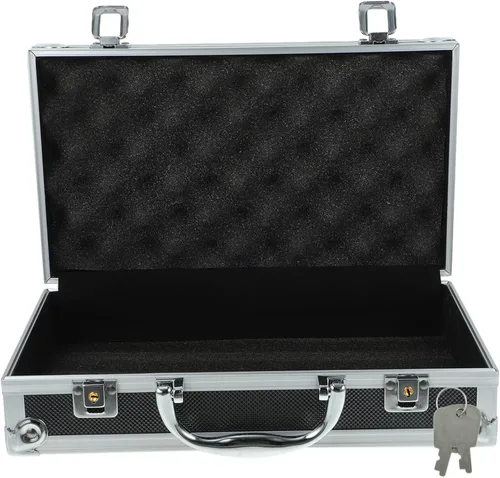 Vista 7 de Cabilock Caja de aluminio con cerradura Caja de aluminio Caja de caja rígida portátil Caja de maletín de metal Cerradura segura