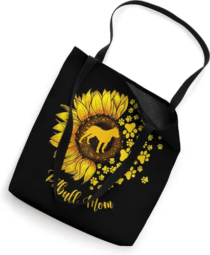 Vista 2 de Sunflower Pitbull mamá perro amante bolsa de mano 16 pulgadas Blanco
