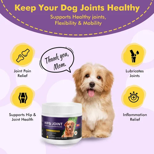 Vista 3 de Masticables de apoyo para cadera y articulaciones para perros, glucosamina condroitina MSM, 120