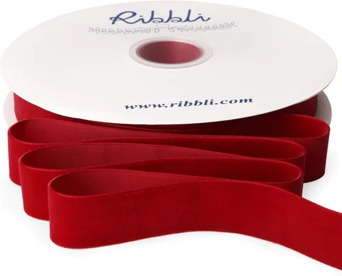 Vista 21 de Ribbli - Cinta de terciopelo negro de 1 pulgada, carrete continuo de 25 yardas, cinta de Navidad negra para envoltorios de regalos, manualidades