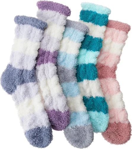 Vista 10 de EBMORE Calcetines mullidos para mujer, esponjosos, acogedores, cómodos, de felpa, cálidos, para invierno, para dormir, para el hogar, calcetines