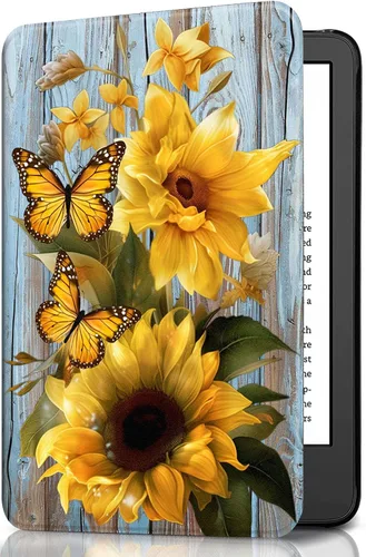 Vista 28 de Funda para Kindle básico de 6 pulgadas (11.ª generación), múltiples ángulos, piel sintética, delgada, con función de encendido y apagado automático