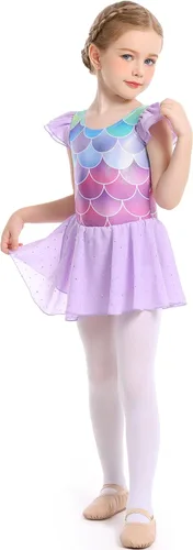 Vista 5 de MdnMd Leotardos de ballet para niñas pequeñas con falda, vestidos de baile, tutú y bailarina