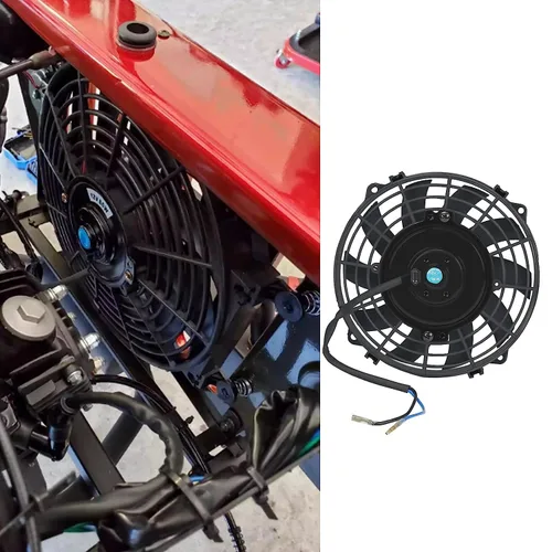 Vista 5 de Ventilador de enfriamiento del radiador eléctrico universal de 7 pulgadas con kit de montaje de 12V 800 CFM