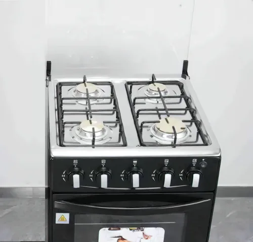 Vista 3 de Estufa de gas con puerta de vidrio de doble capa, 4 quemadores, rejilla de hierro fundido, capacidad de 60L, dedicada a LPG