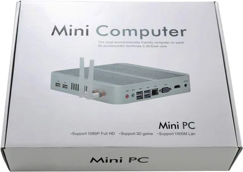 Vista 7 de KINGDEL Mini computadora de escritorio, mini PC sin ventilador con CPU Core i5, 16 GB de RAM, SSD de 256 GB, puerto HD, VGA, 4 x USB 3.0, WiFi