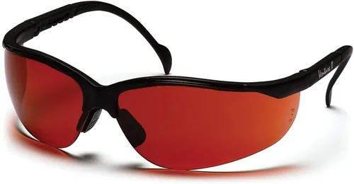 Vista 16 de Pyramex Venture II Safety Eyewear, Indoor/Outdoor Mirror Anti-Fog Lens Lente de espejo de E/S/marco azul metálico