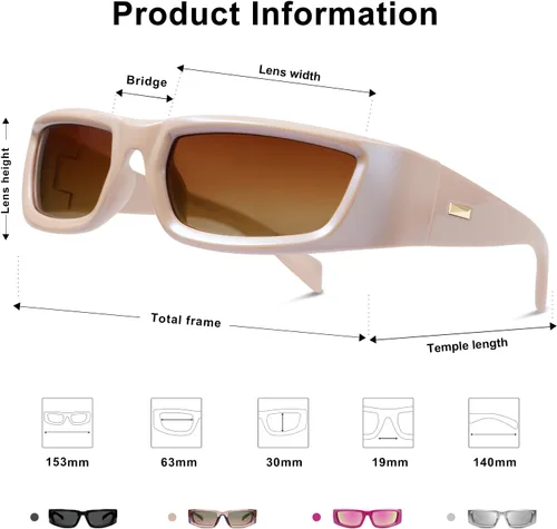 Vista 5 de SOJOS Gafas de sol de moda Warp Around para mujeres y hombres