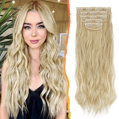 Vista 28 de BARSDAR Extensiones de cabello ondulado con clip negro marrón - 14 pulgadas, extensiones de cabello corto ondulado con clip para mujer - 5 piezas
