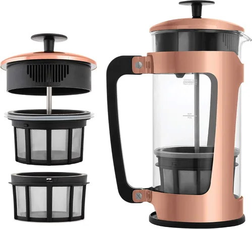 Vista 10 de ESPRO P3 Cafetera de prensa francesa, 18 oz, negro, prensa de filtro doble