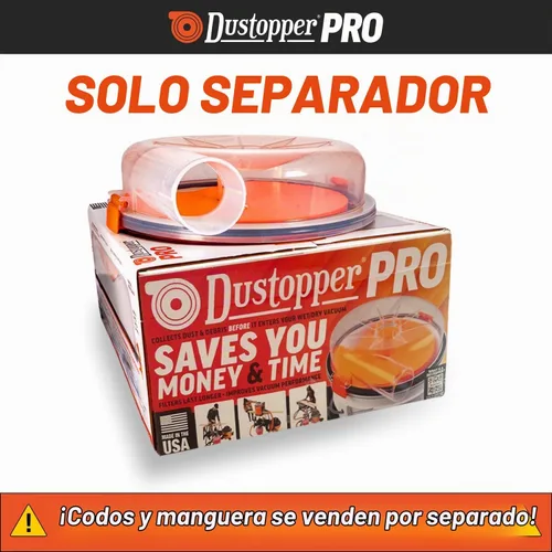 Vista 2 de Colector de polvo Dustopper PRO solamente: utiliza tu manguera y codos Separador de polvo ciclónico de eficiencia del 99.9% y accesorio