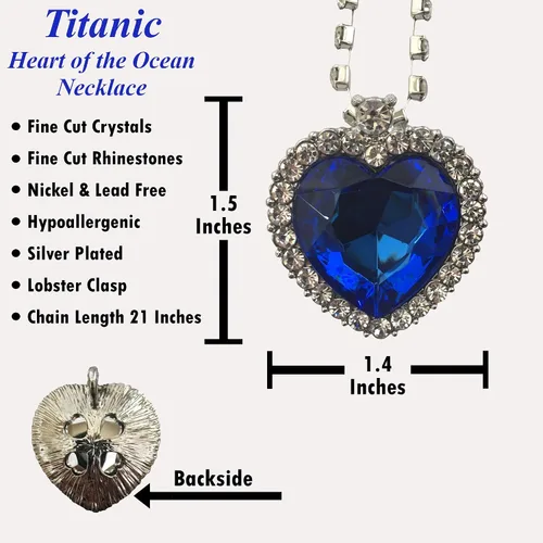 Vista 2 de Collar Titanic Corazón del Océano y Moneda Titanic