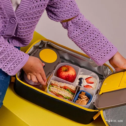 Vista 2 de b.box Mini lonchera de Batman, recipientes para aperitivos para niños, reutilizable, pequeña caja Bento para el almuerzo, contenedor de aperitivos