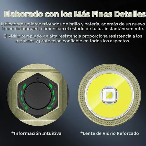 Vista 8 de OLIGHT BatonUltra - Linterna EDC recargable, 1800 lúmenes, 6 modos de luz de bolsillo con luz blanca pura, linternas LED brillantes USB C