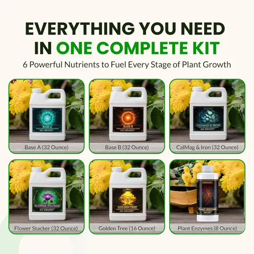 Vista 5 de Humboldts Secret Paquete de kit de iniciación Fertilizante para plantas de interior y exterior y nutrientes hidropónicos Base A y B, calMag