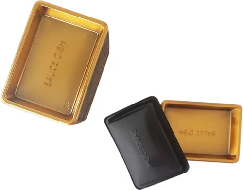 Vista 12 de 100 mini platos de salsa de inmersión de 2.95 x 2.16 pulgadas, juego de platos rectangulares desechables de plástico para salsa de soja negra