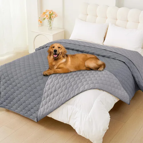 Vista 15 de Smiry Funda impermeable para cama de perro, manta reversible para mascotas para sofá Manta suave lavable para perro, funda a prueba de fugas