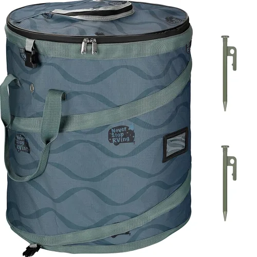 Vista 8 de Contenedor de basura desplegable con divisor extraíble, paquete de 2, parte inferior resistente, almacenamiento plegable para campamento