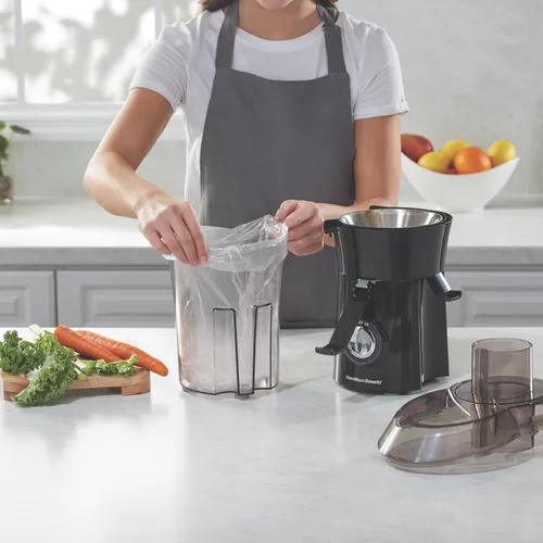 Vista 9 de Hamilton Beach Máquina centrífuga del Juicer con boca grande 3" canal de Negro