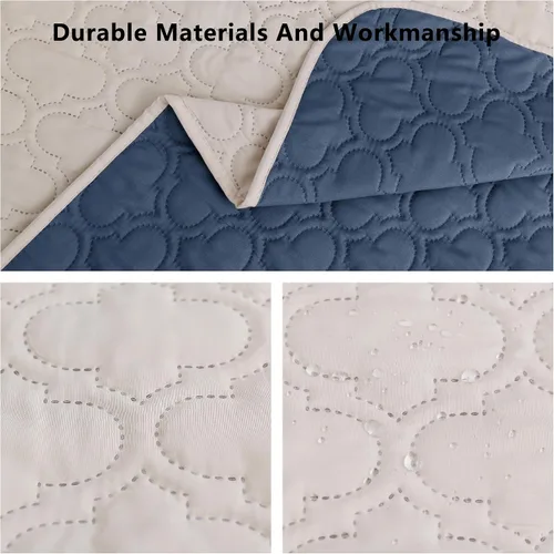 Vista 5 de Manta impermeable para cama, funda reversible para sofá de perro, protector de muebles para mascotas, lavable a máquina, tamaño King