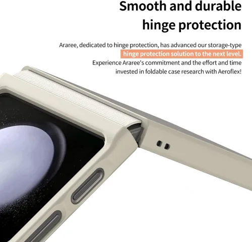 Vista 5 de araree Aero Flex - Funda con tapa para Galaxy Z con protección de bisagra, funda protectora delgada (PC) con protector de bisagra (TPU), compatible