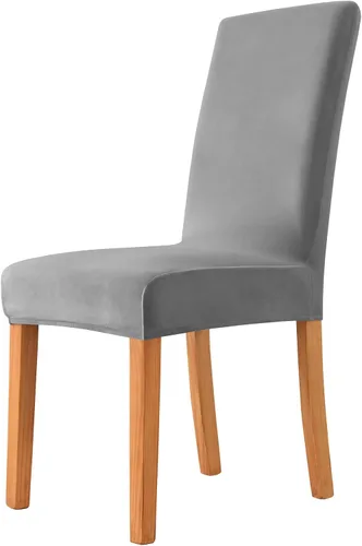 Vista 16 de Fundas elásticas para sillas de comedor, fundas protectoras de asiento extraíbles de terciopelo suave para silla Parson (2, beige)