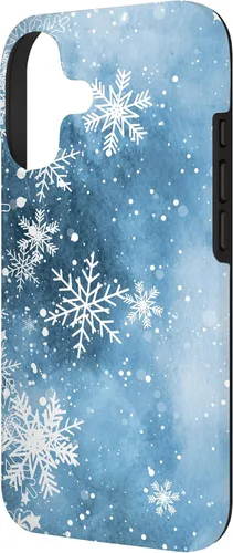 Vista 2 de Funda para iPhone 17 con diseño de copos de nieve con diseño de cristales helados
