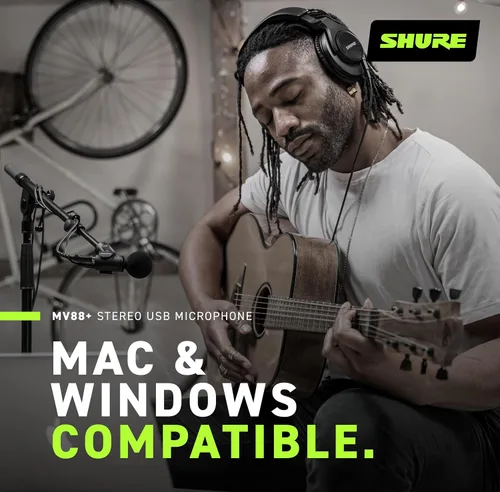 Vista 6 de Micrófono Shure MV88+ USB estéreo - Micrófono de condensador para transmisión y grabación de voces e instrumentos, compatible con Mac y Windows